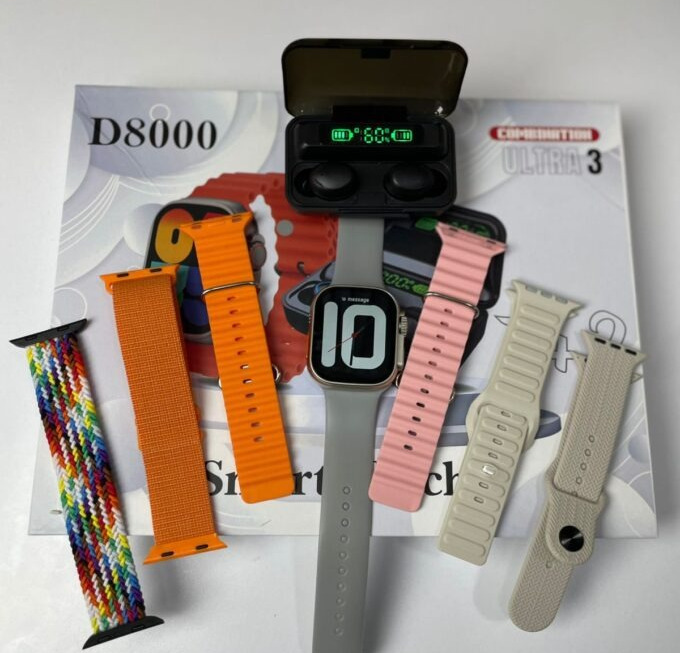 Vista 2 de Combo 7 Pulsos Reloj + Audifonos D8000 - COLOR: GRIS